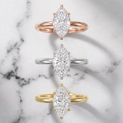 Sadie Cathedral Solitaire Marquise Diamond Ring in Yellow Gold - 3rings.jpg