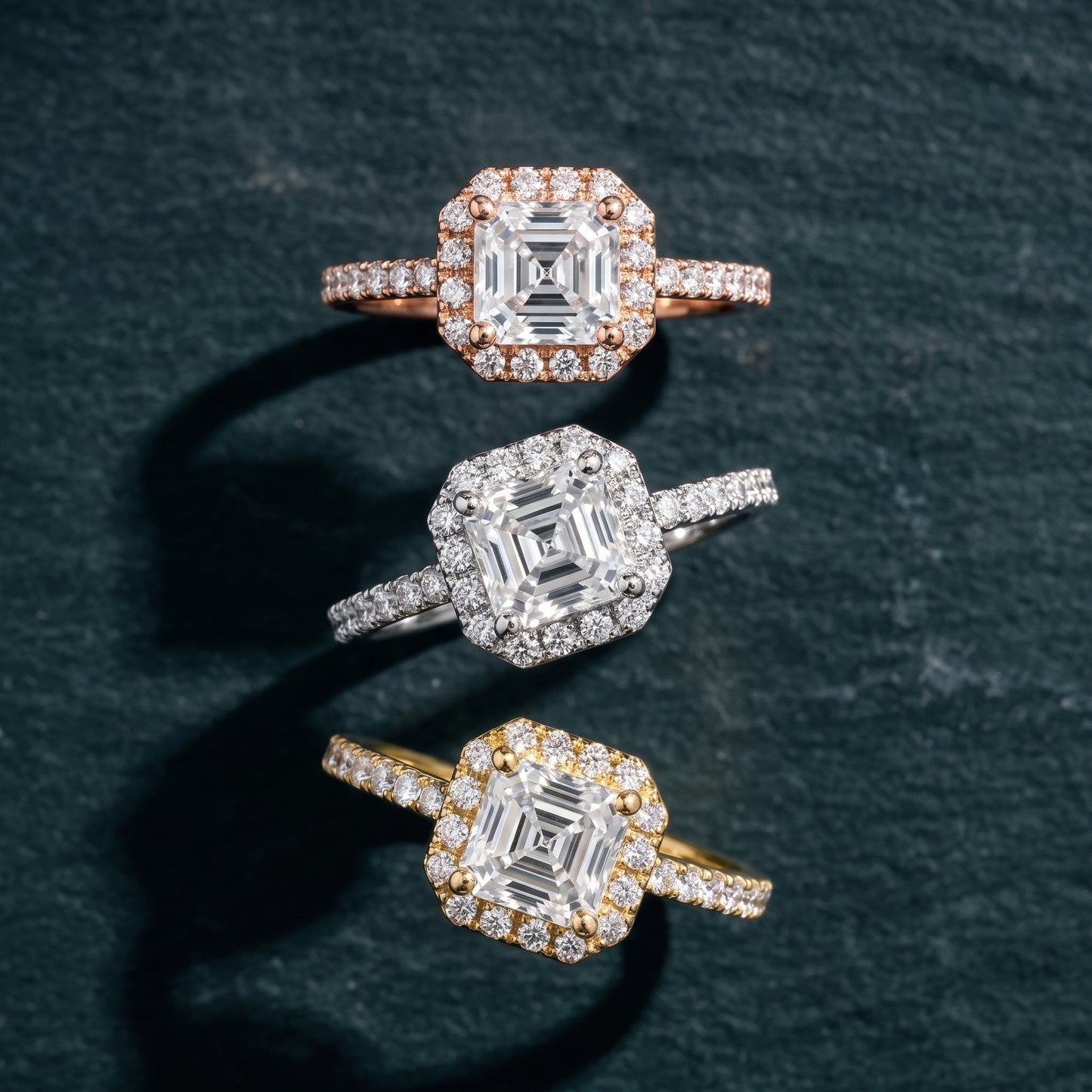 Sophie Halo Pavé Asscher Diamond Ring in Platinum - 3rings.jpg