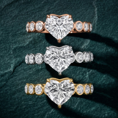 Edie Beaded Bezel Heart Diamond Engagement Ring in White Gold - 3rings.jpg
