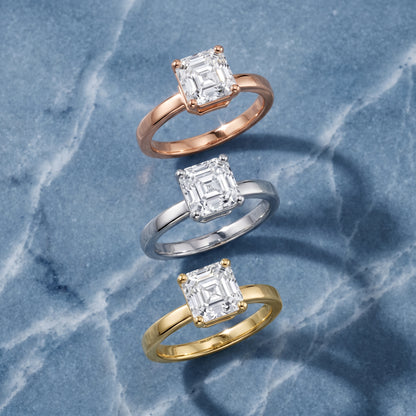 Delia Solitaire Asscher Diamond Engagement Ring in Yellow Gold - 3rings.jpg