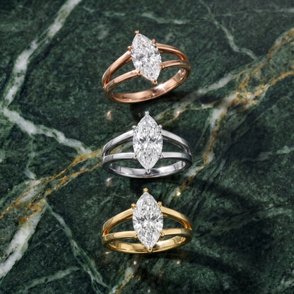 Giselle Solitaire Split Shank Marquise Diamond Engagement Ring in White Gold - 3rings.jpg