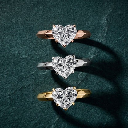 June Solitaire Knife Edge Heart Diamond Engagement Ring in Rose Gold - 3rings.jpg
