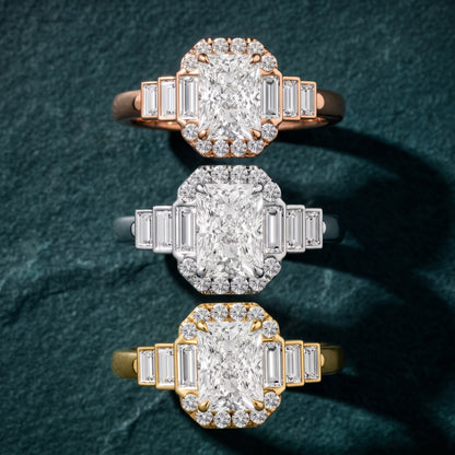 Antonia Baguette Halo Radiant Diamond Engagement Ring in Platinum - 3rings.jpg