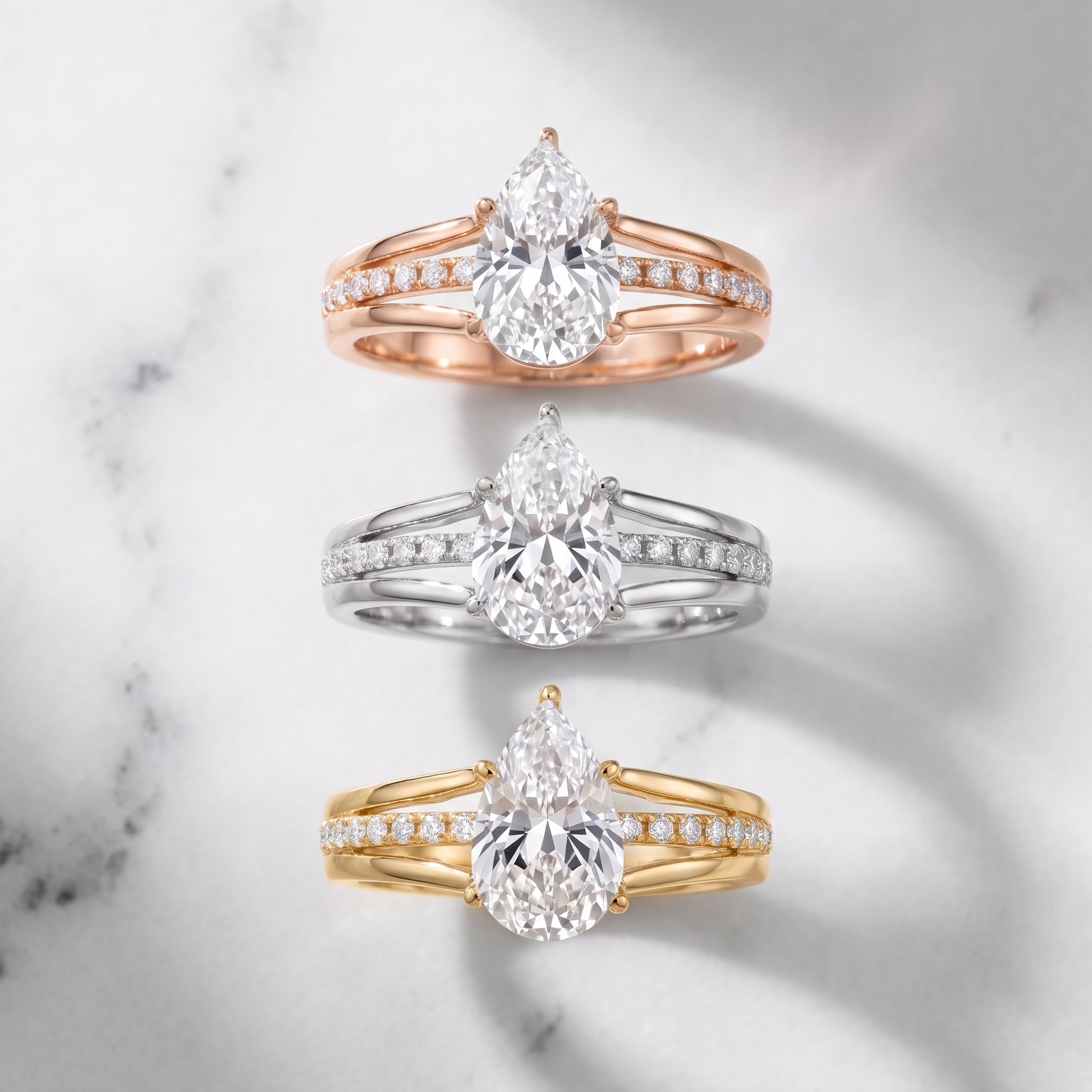 Scarlett Split Shank Pavé Pear Diamond Ring in Yellow Gold - 3rings.jpg