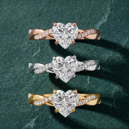Twisted Side Stone Heart Diamond Engagement Ring in Platinum - 3rings.jpg