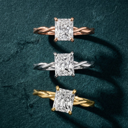 Iris Twist Radiant Diamond Engagement Ring in Rose Gold - 3rings.jpg