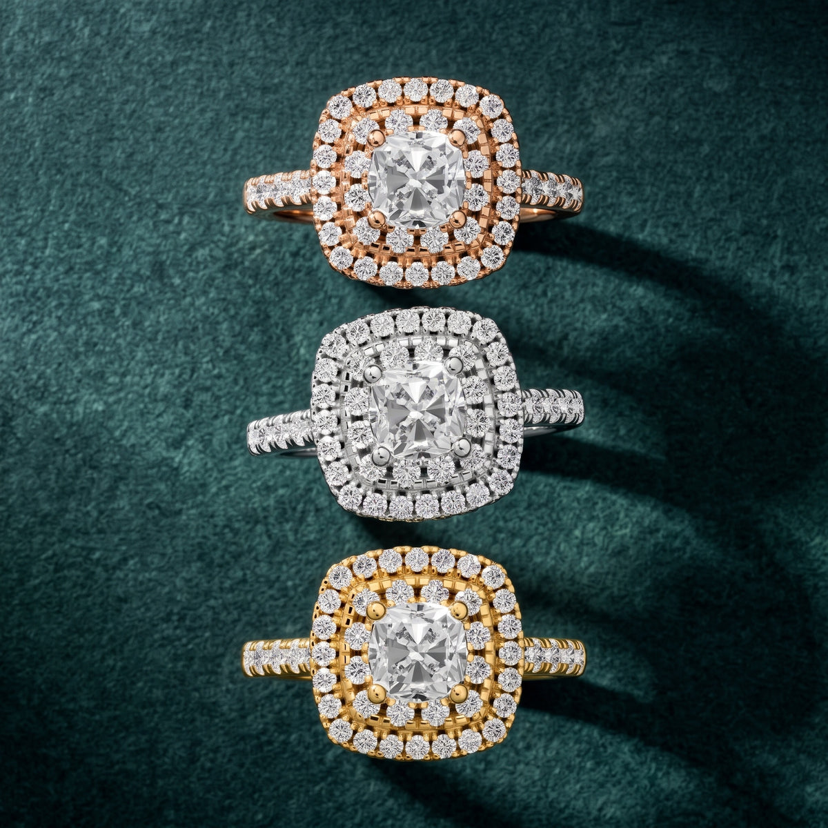 Ashby Double Halo Pavé Cushion Diamond Engagement Ring in Yellow Gold - 3rings.jpg