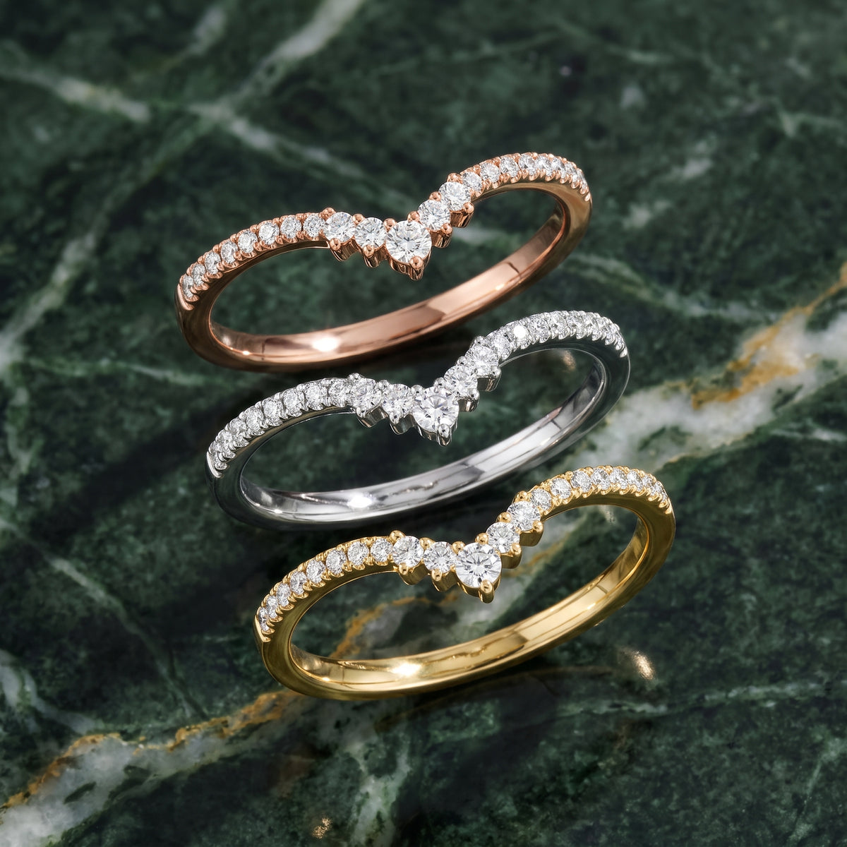 Colette Curved Riviera Round Diamond Wedding Band in Silver - 3rings.jpg