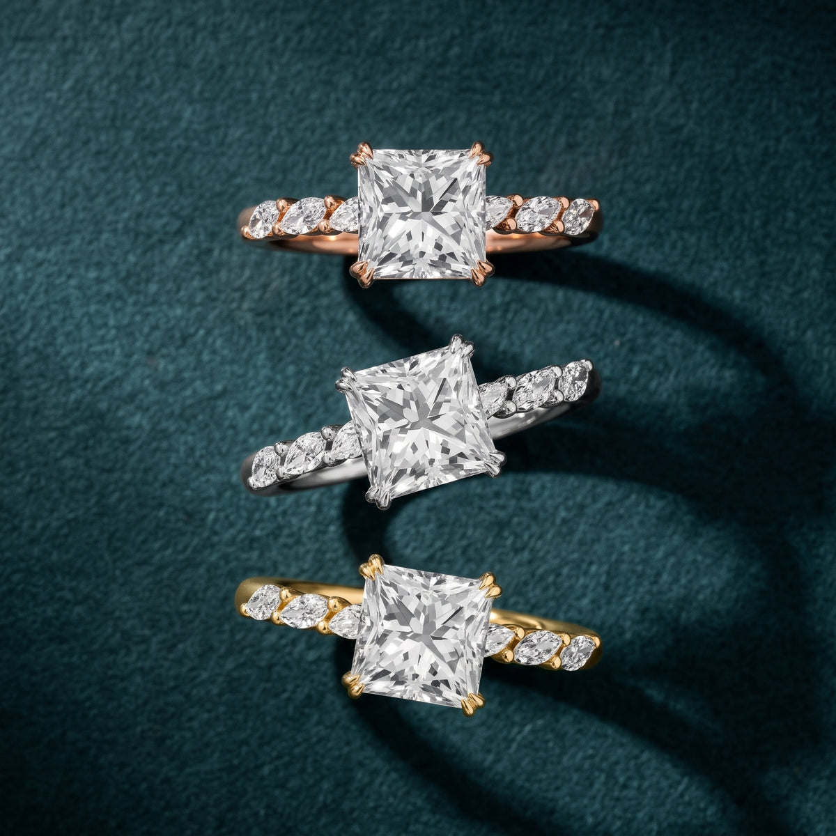 Joyce Marquise-Side Pavé Princess Diamond Engagement Ring in Platinum - 3rings.jpg