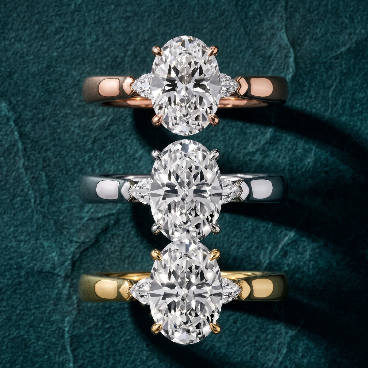 Dahlia Three-Stone Cathedral Oval Diamond Engagement Ring in Platinum - 3rings.jpg