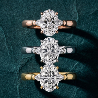 Dahlia Three-Stone Cathedral Oval Diamond Engagement Ring in Platinum - 3rings.jpg
