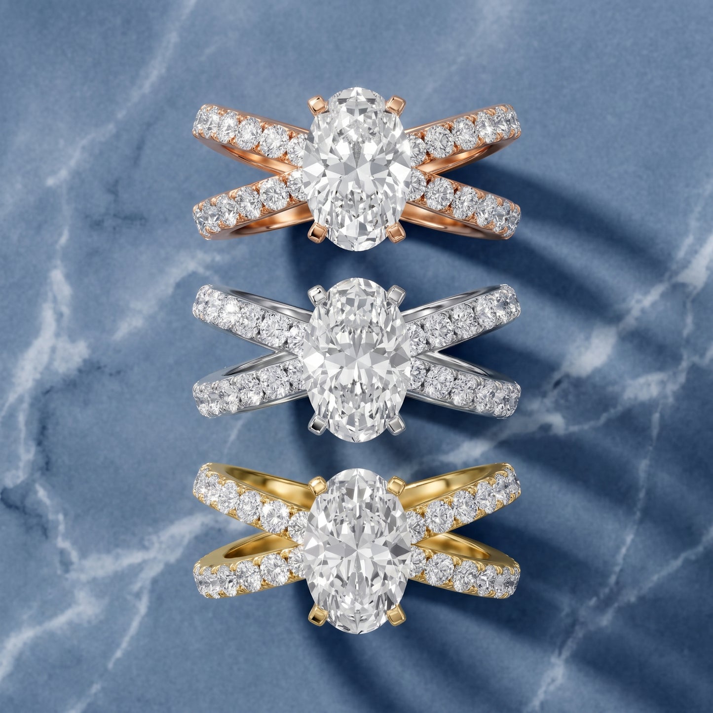 Lior Criss Cross Pavé Oval Diamond Engagement Ring in Silver - 3rings.jpg