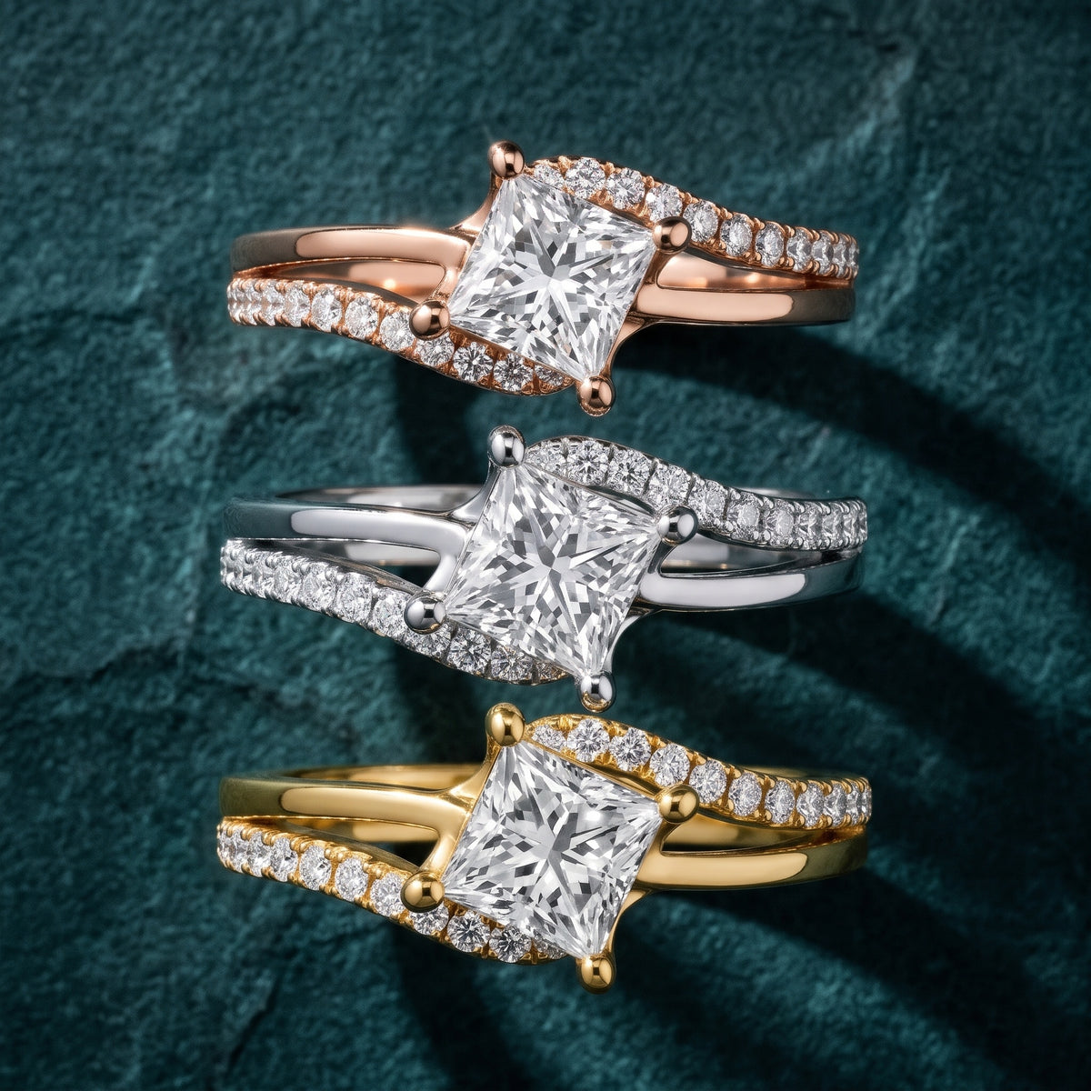 Stowe Bypass Pavé Princess Diamond Engagement Ring in Silver - 3rings.jpg