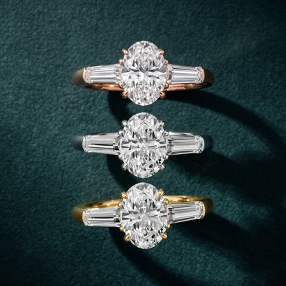 Davina Baguette Three-Stone Oval Diamond Engagement Ring in Silver - 3rings.jpg