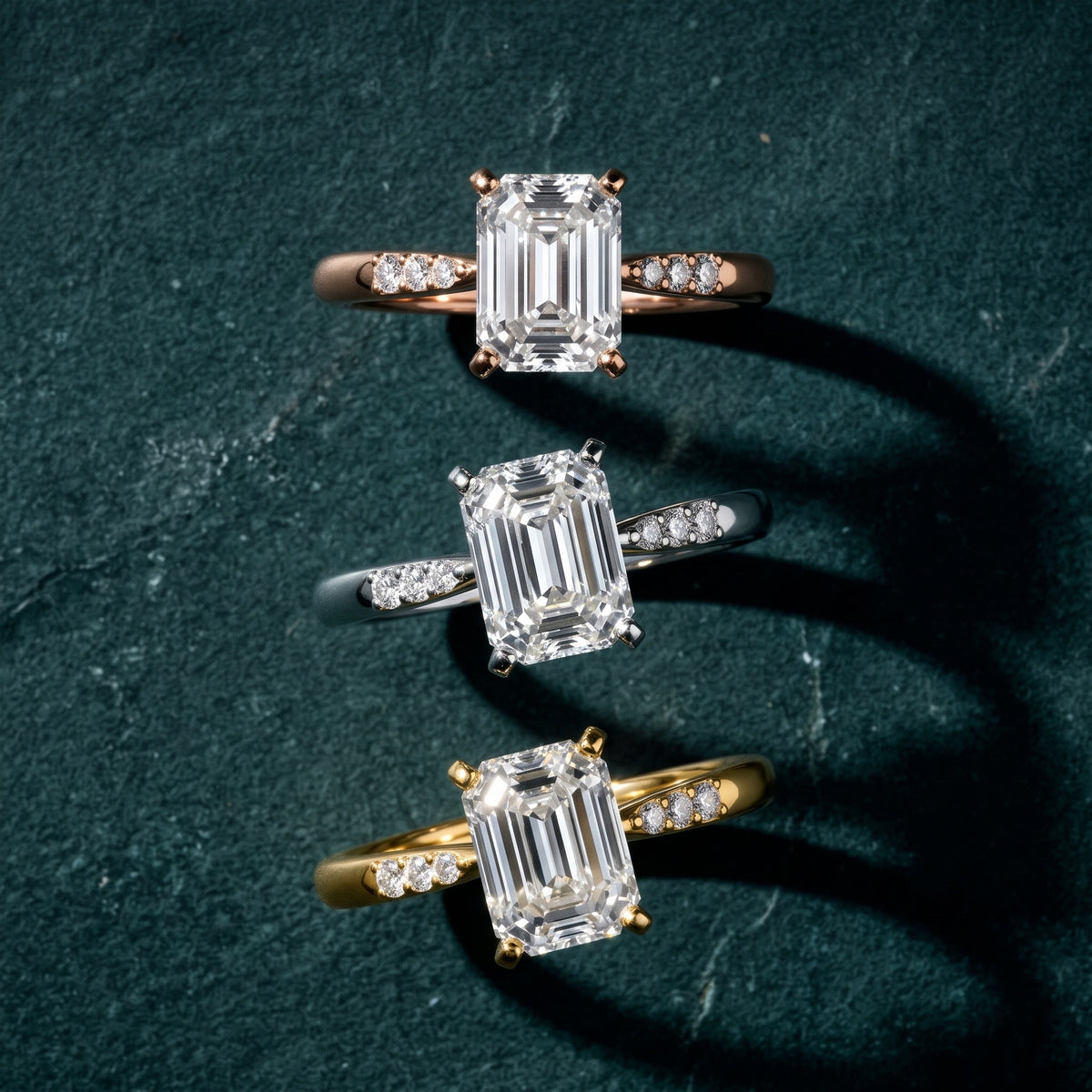 Aveline Flush-Set Emerald Diamond Engagement Ring in White Gold - 3rings.jpg