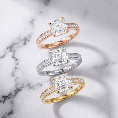 Maren Sidestone Channel Set Asscher Diamond Engagement Ring in Silver - 3rings.jpg