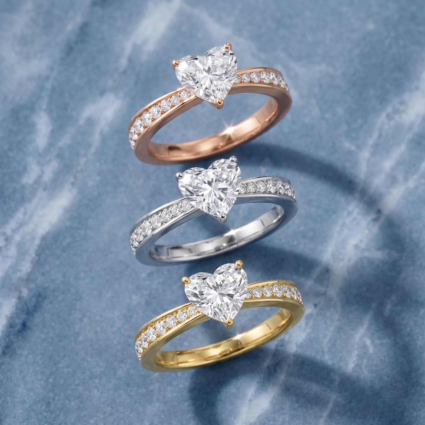 Rhea Sidestone Pavé Heart Diamond Engagement Ring in White Gold - 3rings.jpg
