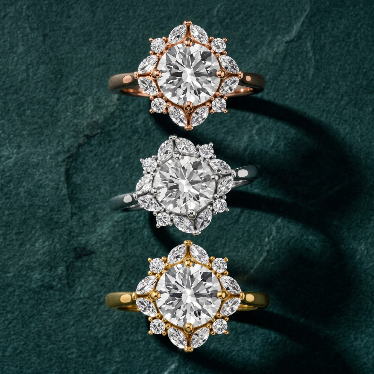 Brynn Starburst Cluster Round Diamond Engagement Ring in White Gold - 3rings.jpg