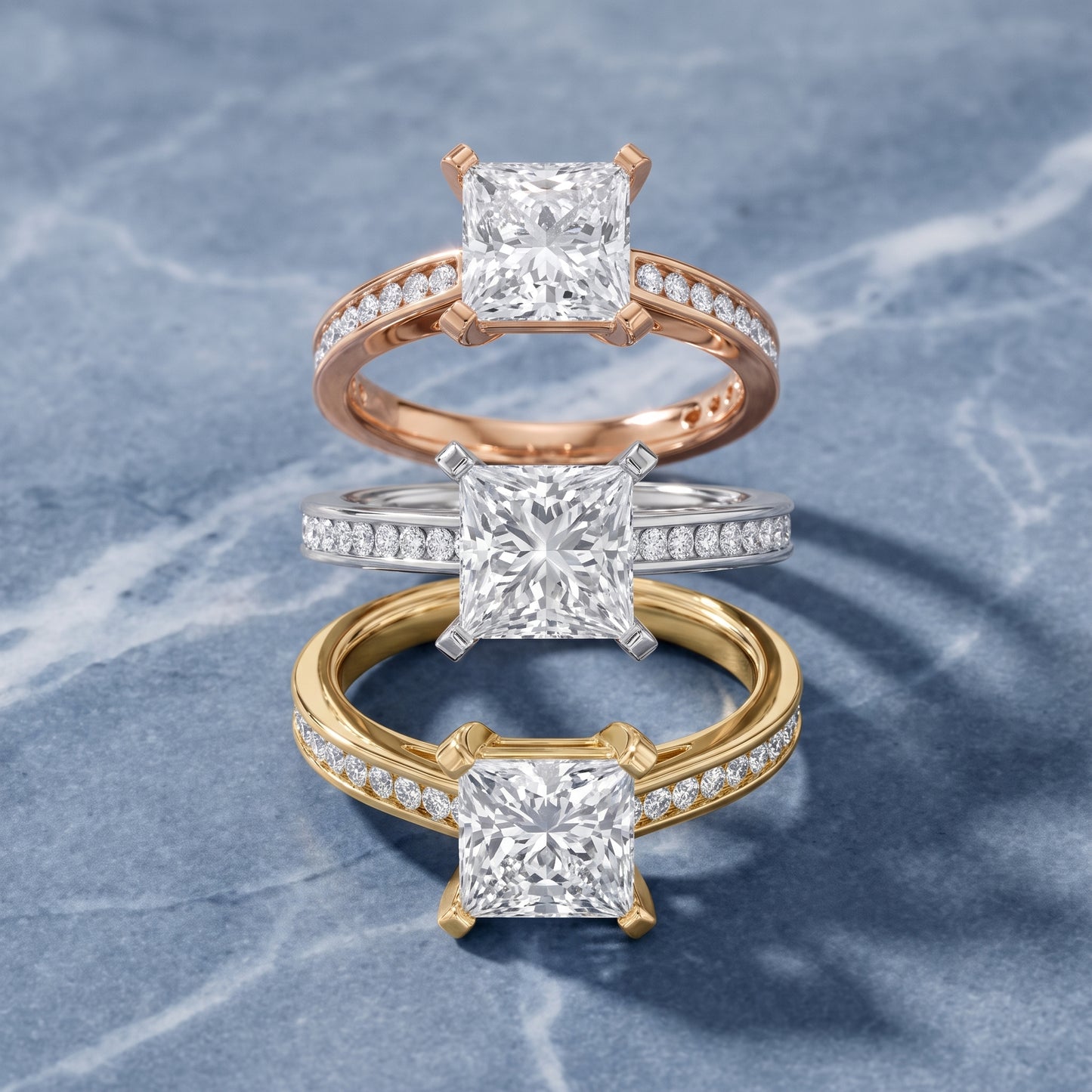 Tessa Solitaire Channel Set Princess Diamond Engagement Ring in Silver - 3rings.jpg