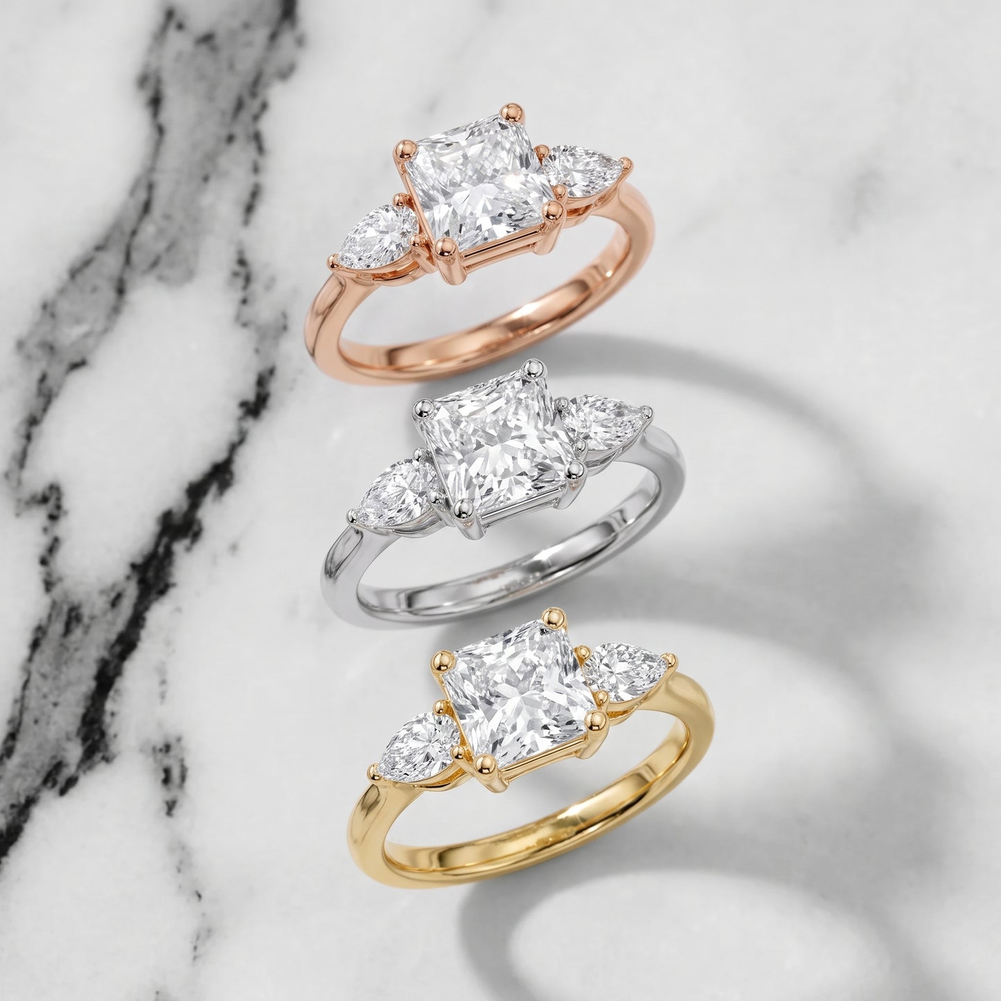 Faye Three-Stone Trellis Radiant Diamond Ring in Silver - 3rings.jpg