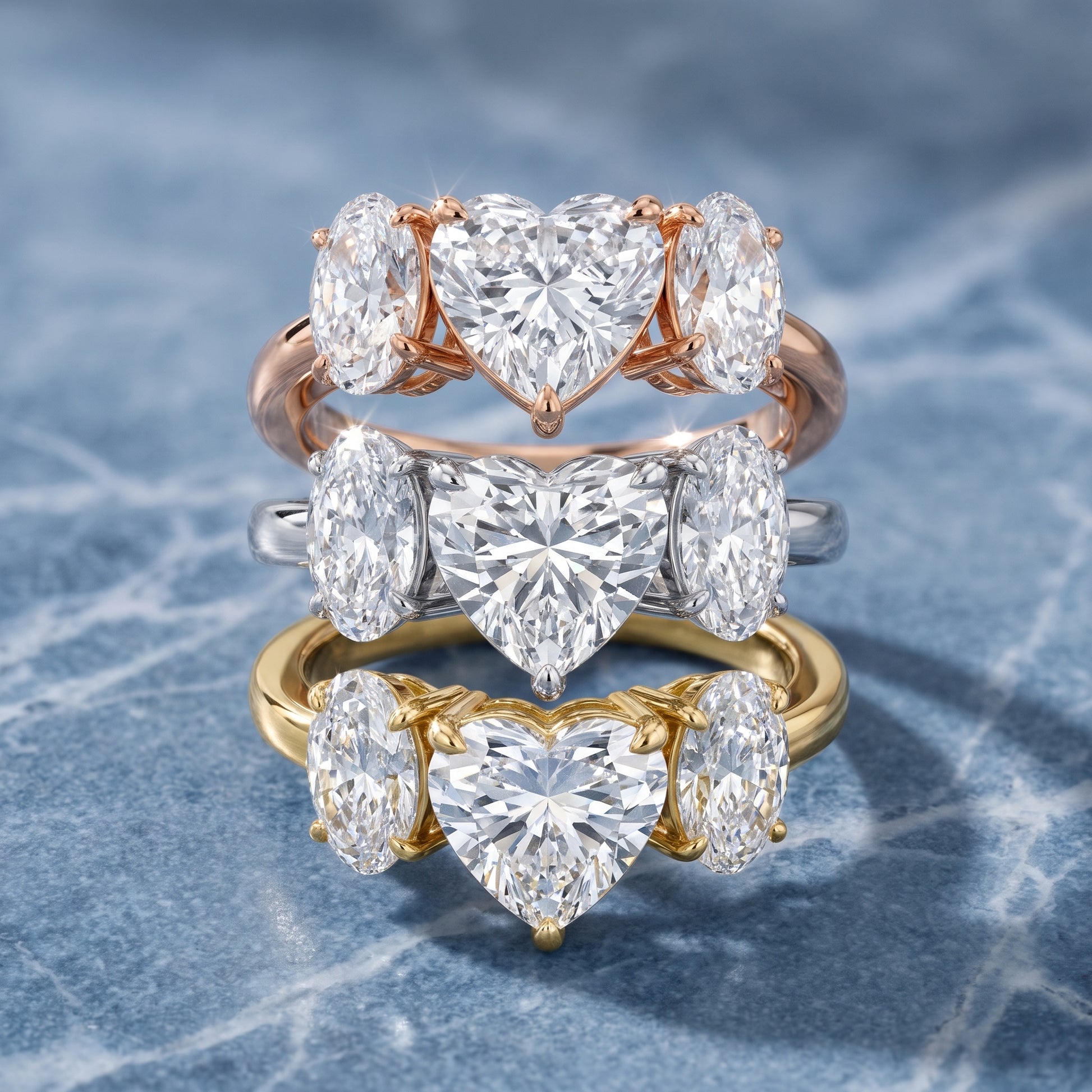 Lila Three-Stone Heart Diamond Ring in Silver - 3rings.jpg