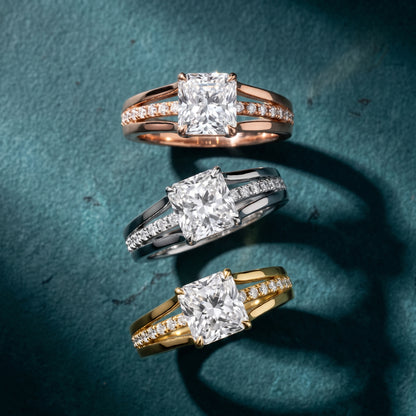 Scarlett Split Shank Pavé Radiant Diamond Ring in Yellow Gold - 3rings.jpg