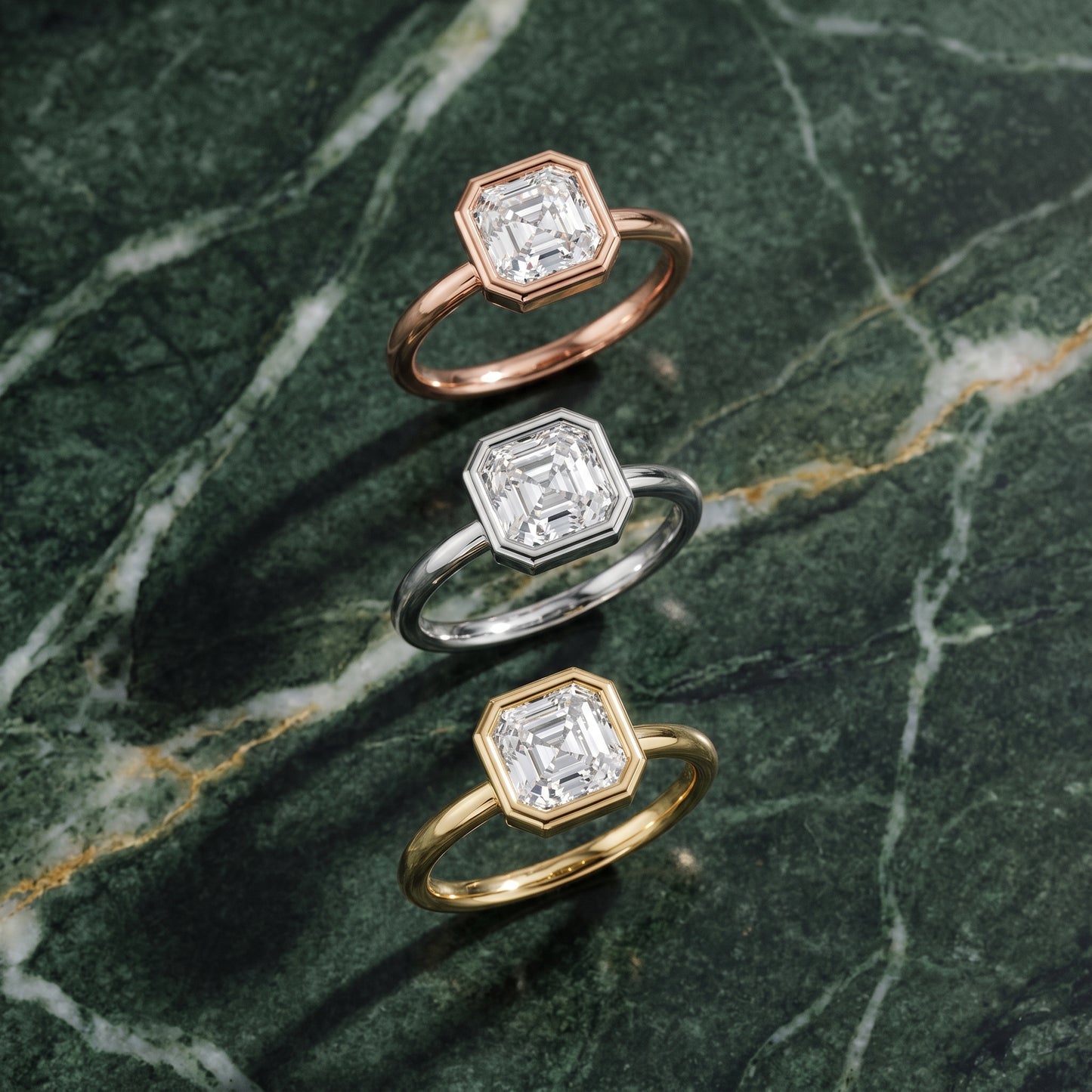 Maeve Bezel Solitaire Asscher Diamond Ring in White Gold - 3rings.jpg