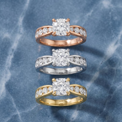 Noor Channel Set Sidestone Cushion Diamond Engagement Ring in Platinum - 3rings.jpg