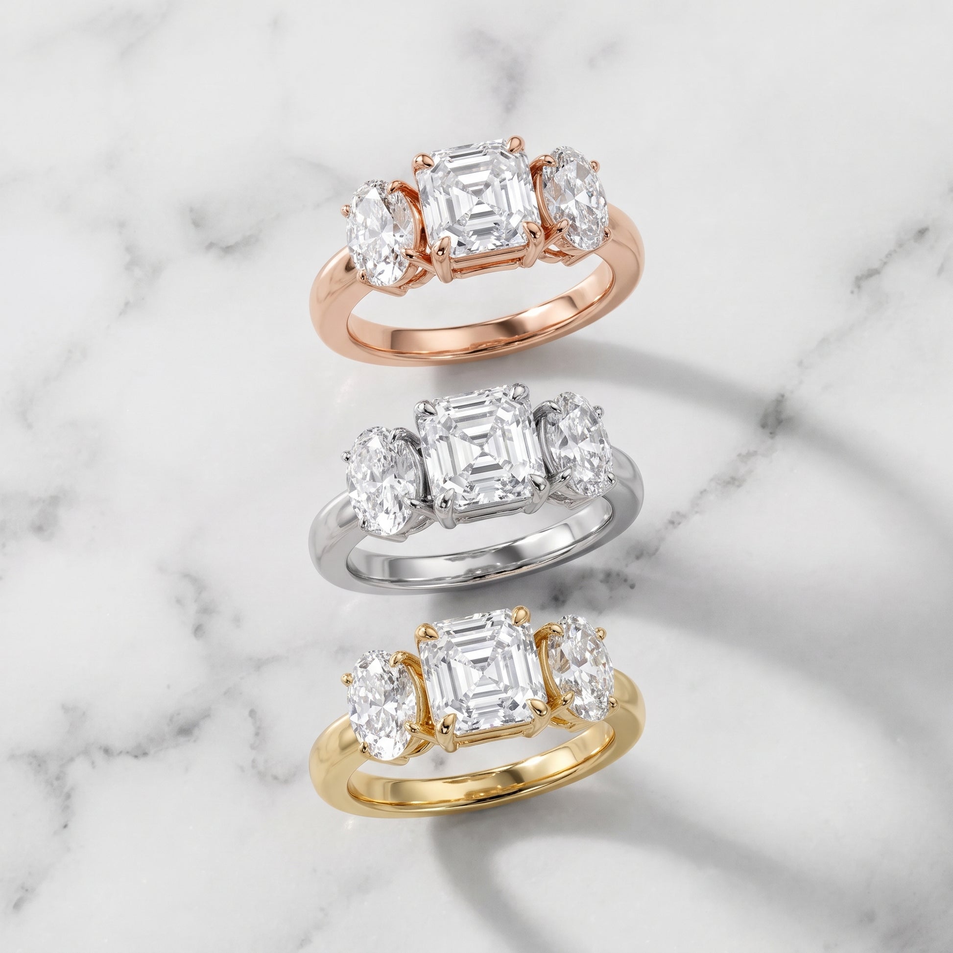 Lila Three-Stone Asscher Diamond Ring in Rose Gold - 3rings.jpg