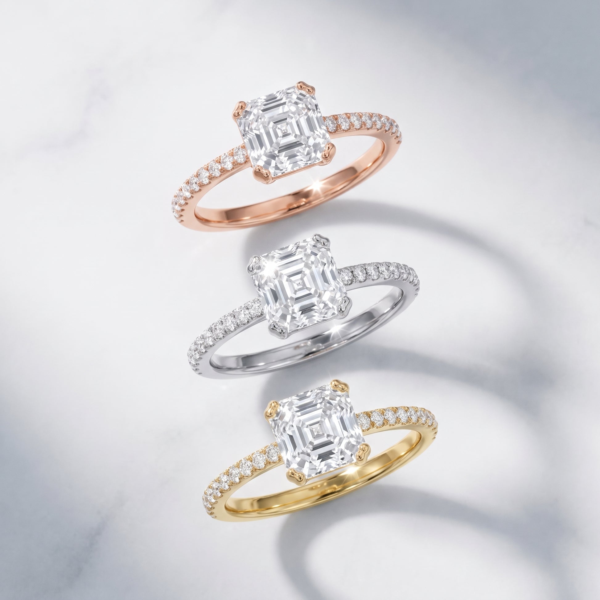 Violet Hidden Halo Pavé Asscher Diamond Ring in Yellow Gold - 3rings.jpg