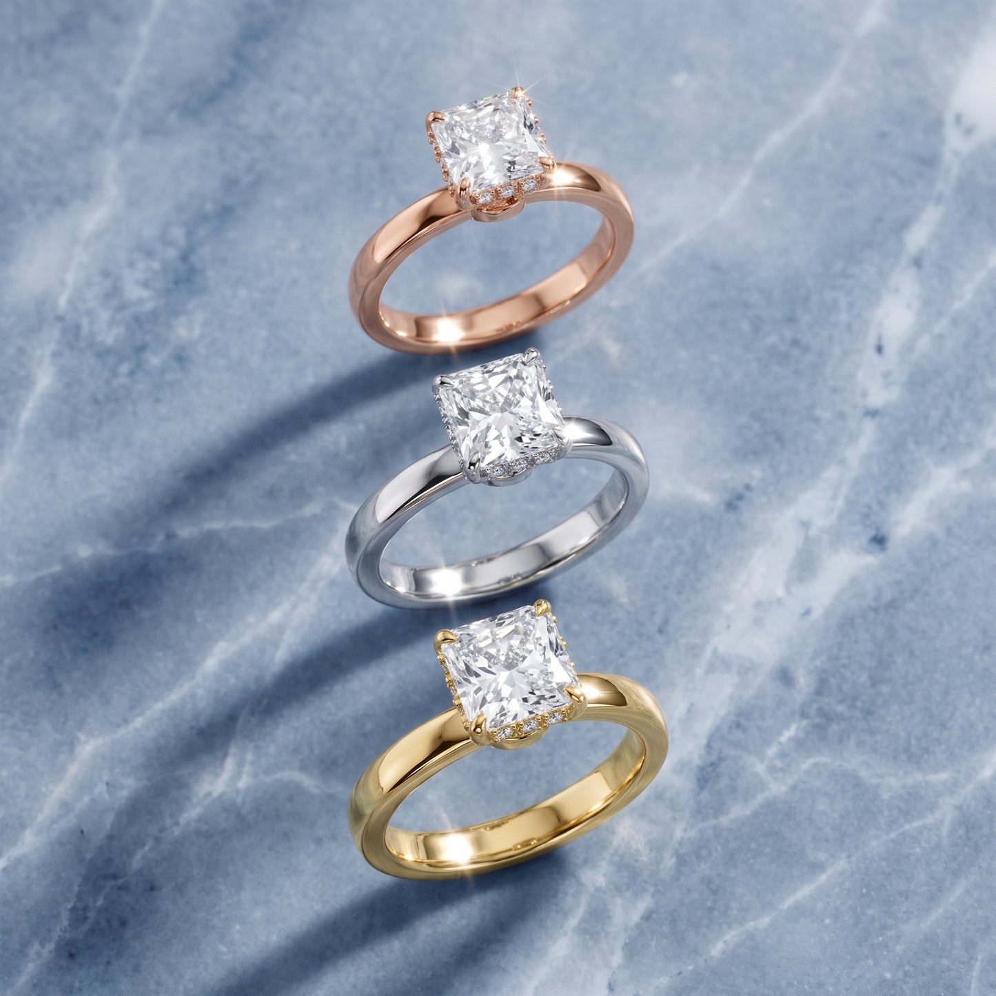 Lara Hidden Halo Radiant Diamond Engagement Ring in Yellow Gold - 3rings.jpg