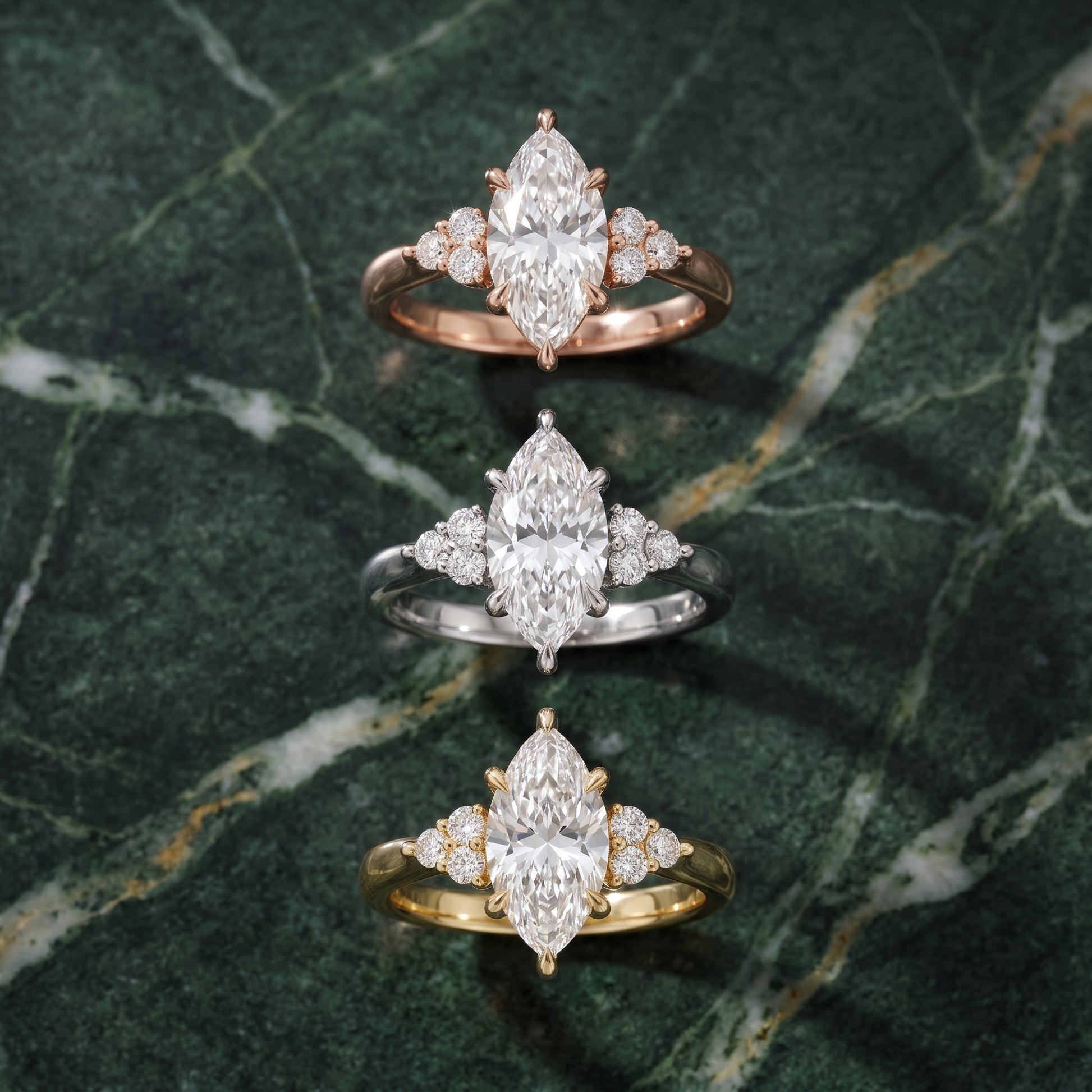 Anya Sidestone Cluster Marquise Diamond Ring in White Gold - 3rings.jpg