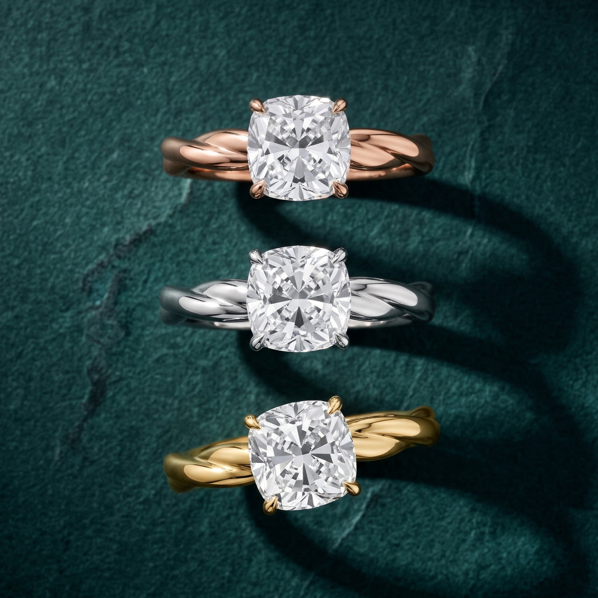 Nicola Twist Solitaire Cushion Diamond Engagement Ring in White Gold - 3rings.jpg