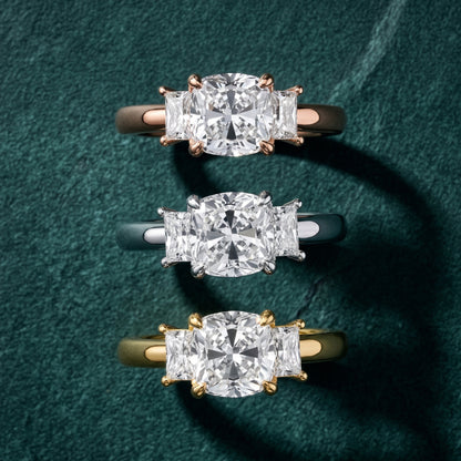 Cosette Statement Three-Stone Cushion Diamond Engagement Ring in Platinum - 3rings.jpg