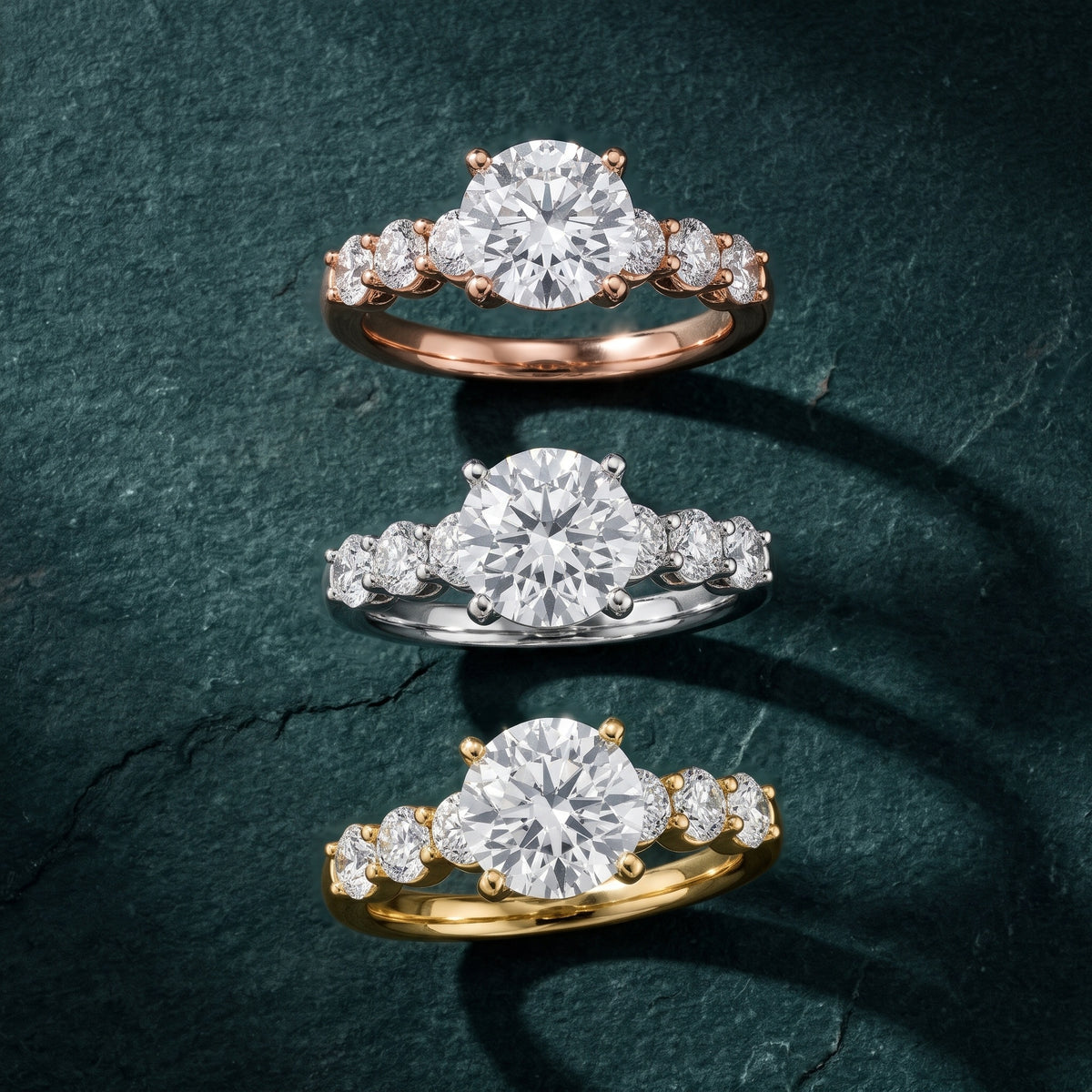 Lenora Scalloped Statement Round Diamond Engagement Ring in Yellow Gold - 3rings.jpg