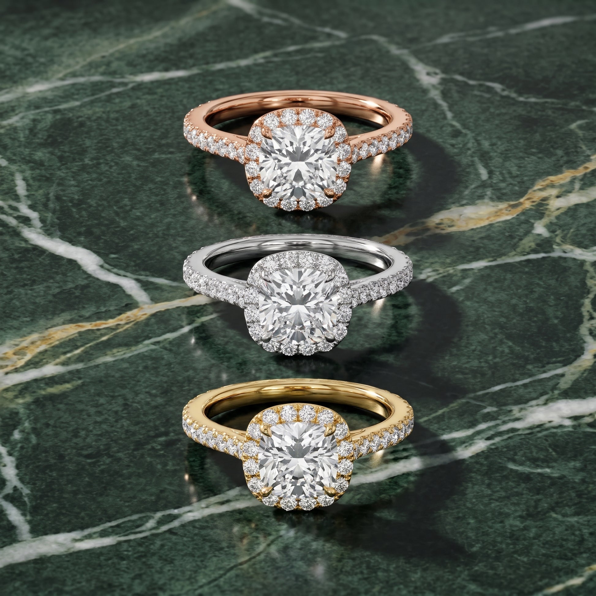 Willa Halo Micropavé Cushion Diamond Engagement Ring in White Gold - 3rings.jpg