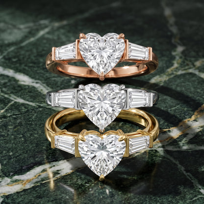 Zelda Tapered Baguette Heart Diamond Engagement Ring in White Gold - 3rings.jpg