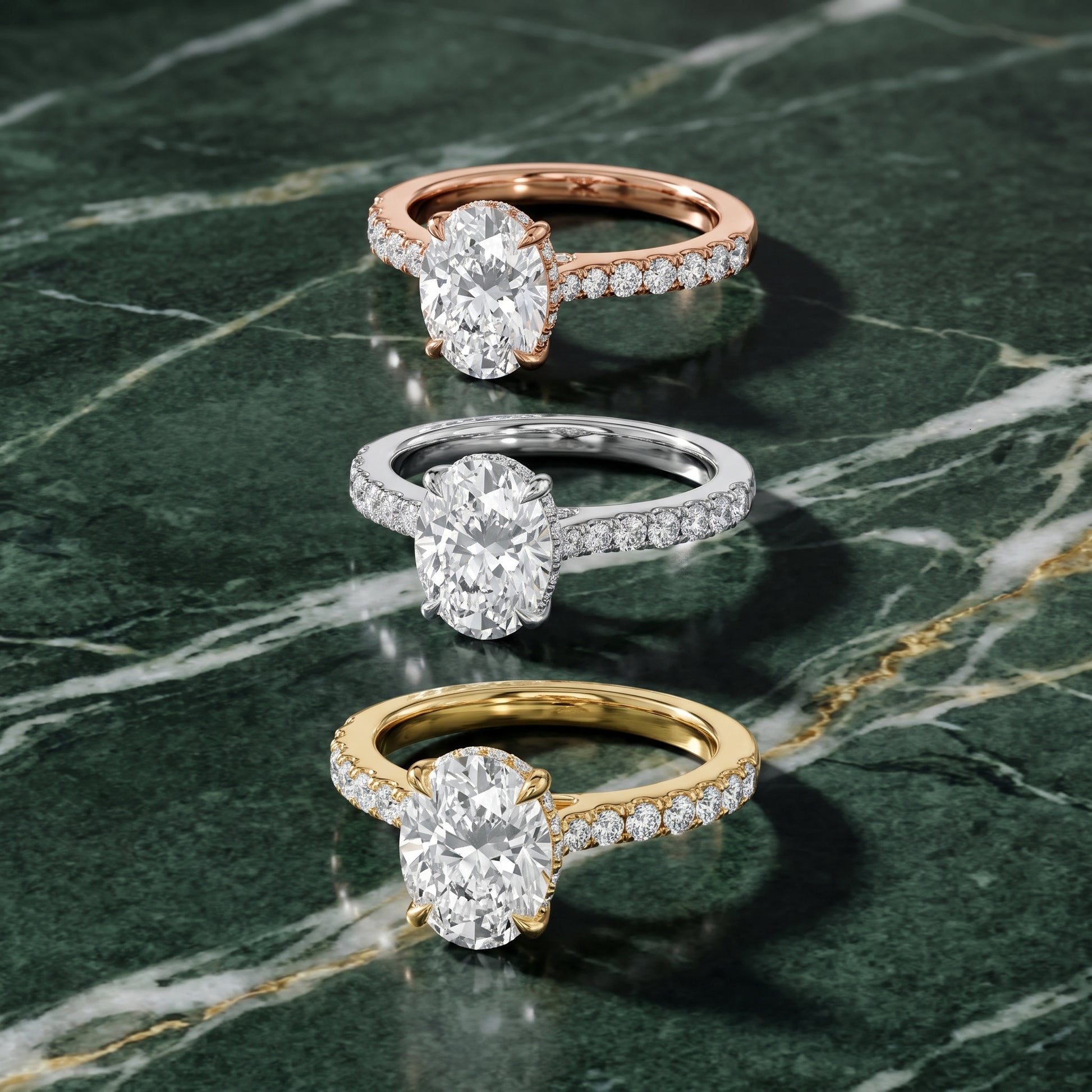 Gia Hidden Halo Pavé Oval Diamond Ring in Silver - 3rings.jpg