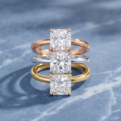 Lyla Petite Solitaire Radiant Diamond Engagement Ring in Silver - 3rings.jpg