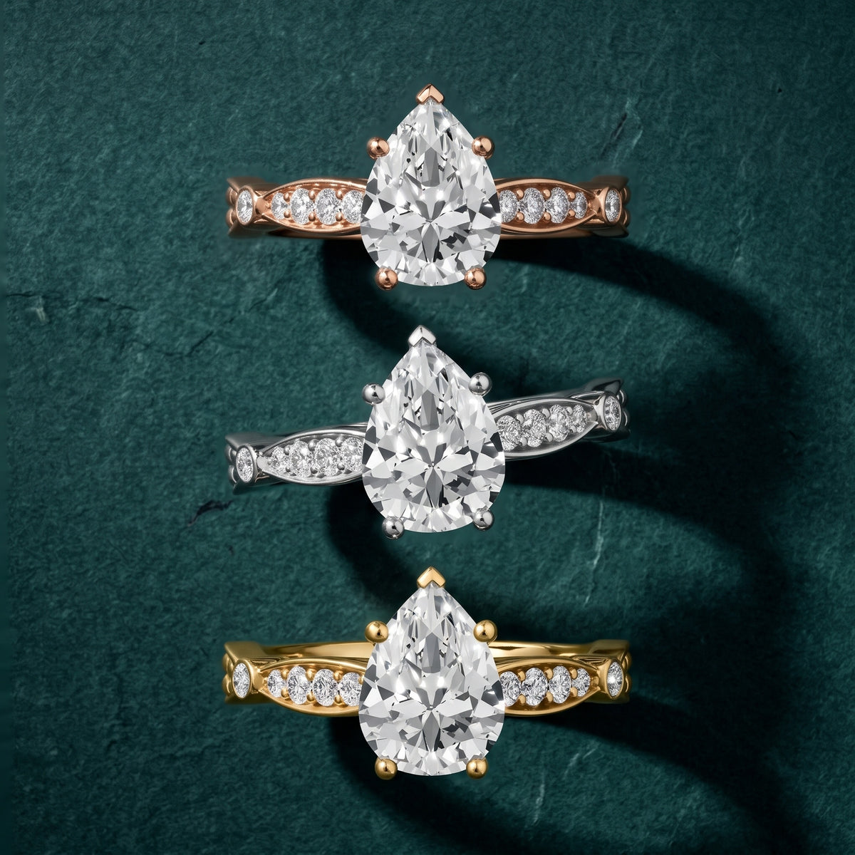 Winter Scalloped Pavé Pear Diamond Engagement Ring in Silver - 3rings.jpg