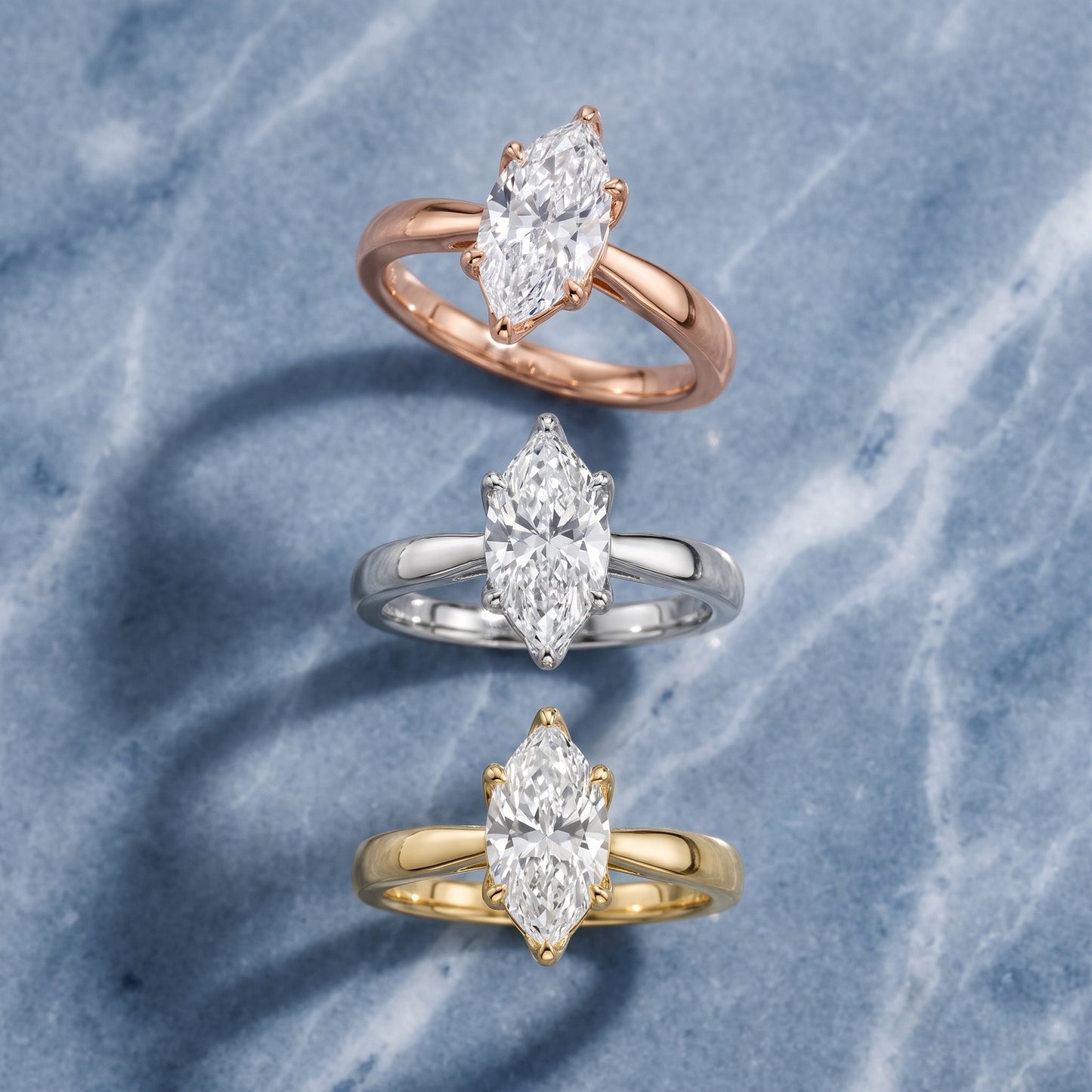 Lucia Solitaire Six-Prong Marquise Diamond Engagement Ring in Rose Gold - 3rings.jpg