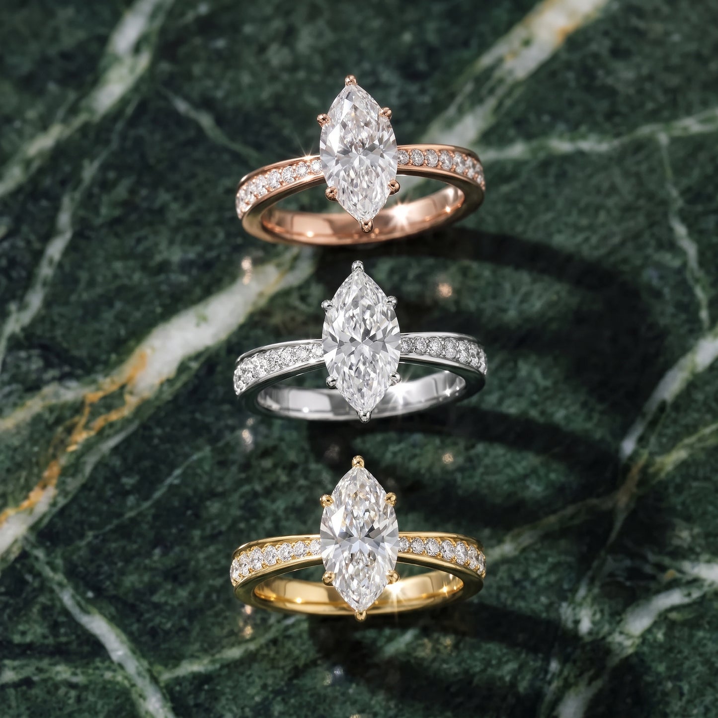 Rhea Sidestone Pavé Marquise Diamond Engagement Ring in White Gold - 3rings.jpg