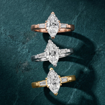 Jacinta Baguette Three-Stone Marquise Diamond Engagement Ring in White Gold - 3rings.jpg