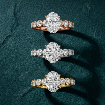 Edie Beaded Bezel Oval Diamond Engagement Ring in Platinum - 3rings.jpg