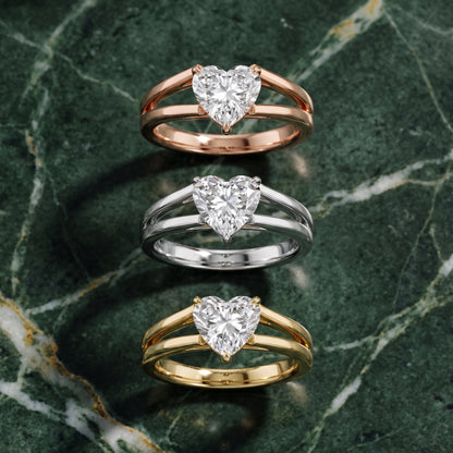 Giselle Solitaire Split Shank Heart Diamond Engagement Ring in Yellow Gold - 3rings.jpg