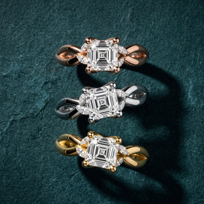 Luna Glow Twisted Asscher Diamond Engagement Ring in Silver - 3rings.jpg