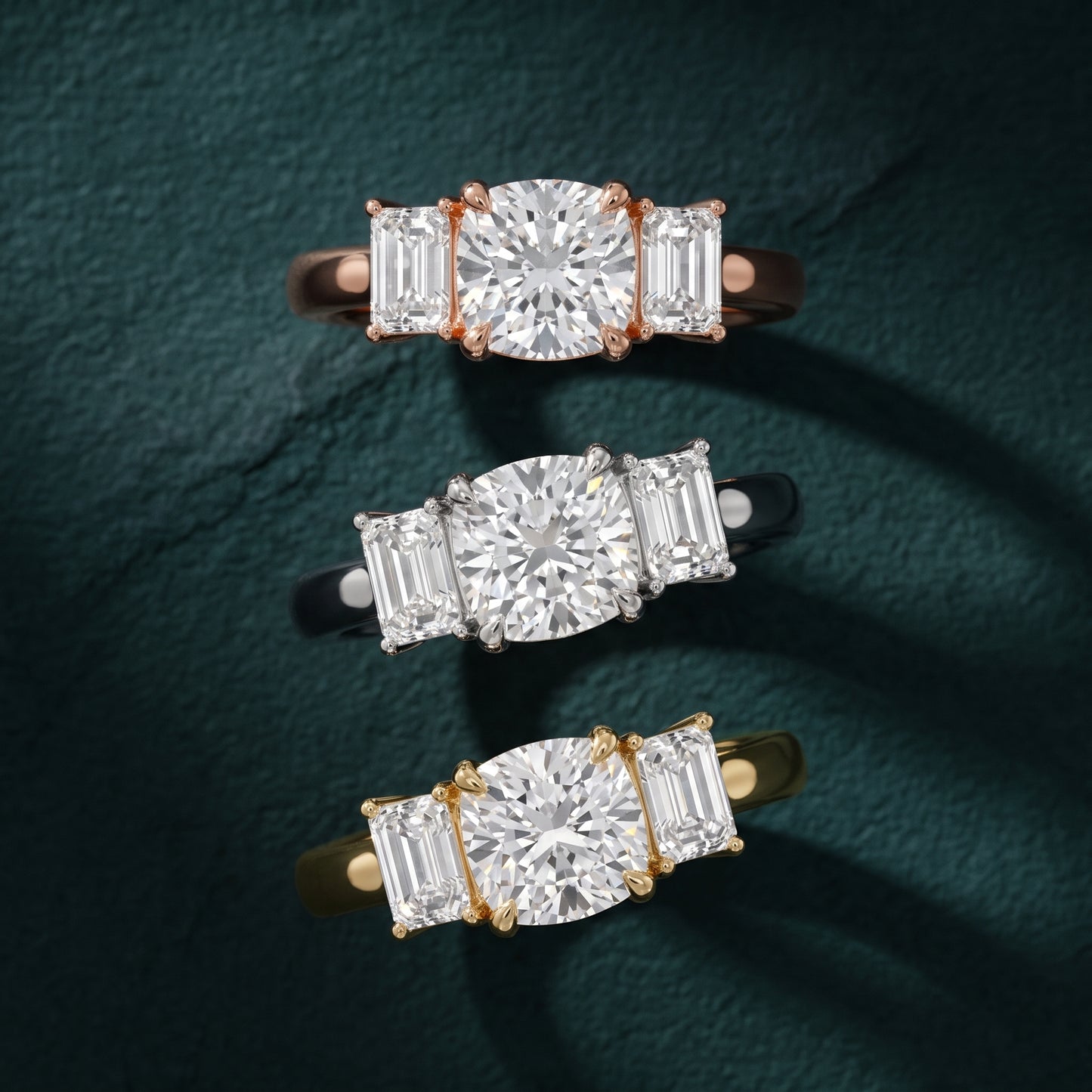 Zoe Three-Stone Cushion Diamond Ring in Silver - 3rings.jpg