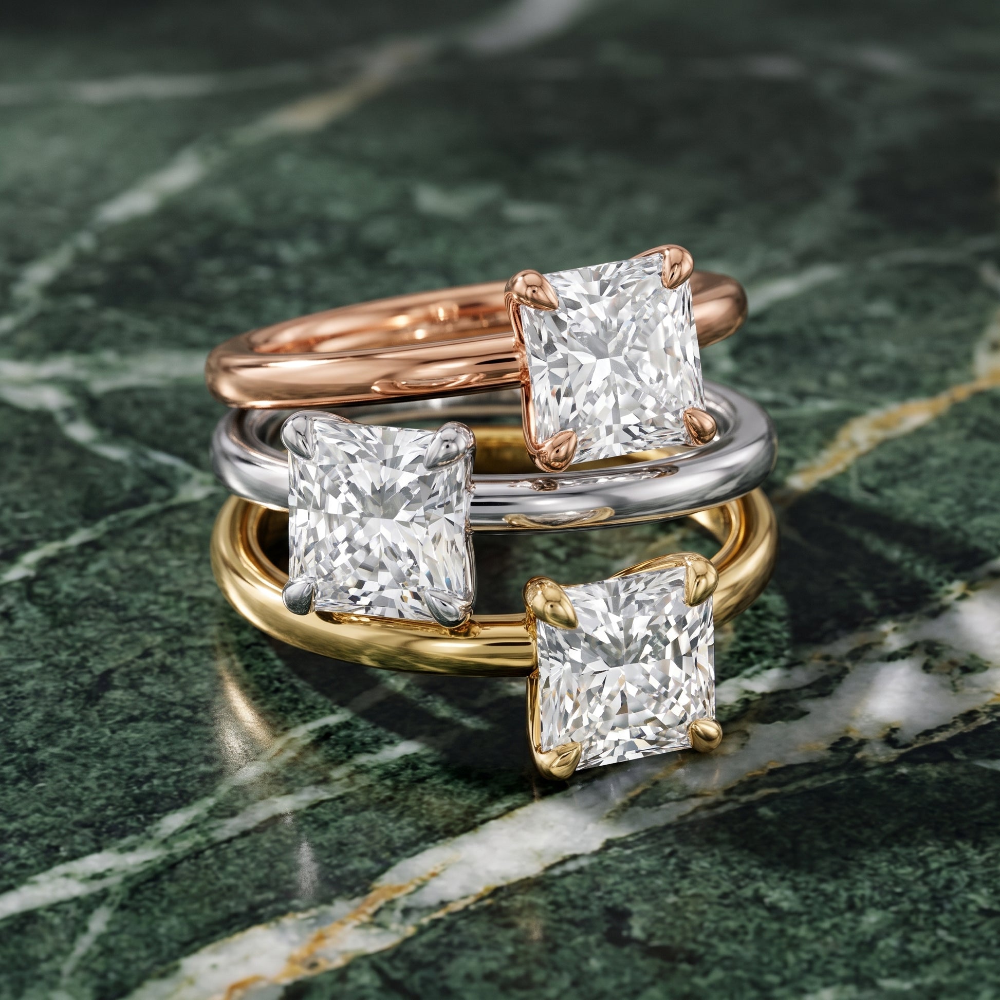 Nella Petite Solitaire Radiant Diamond Engagement Ring in Yellow Gold - 3rings.jpg
