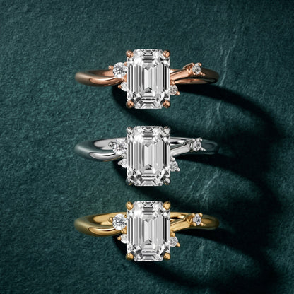 Yvette Bypass Emerald Diamond Engagement Ring in Silver - 3rings.jpg