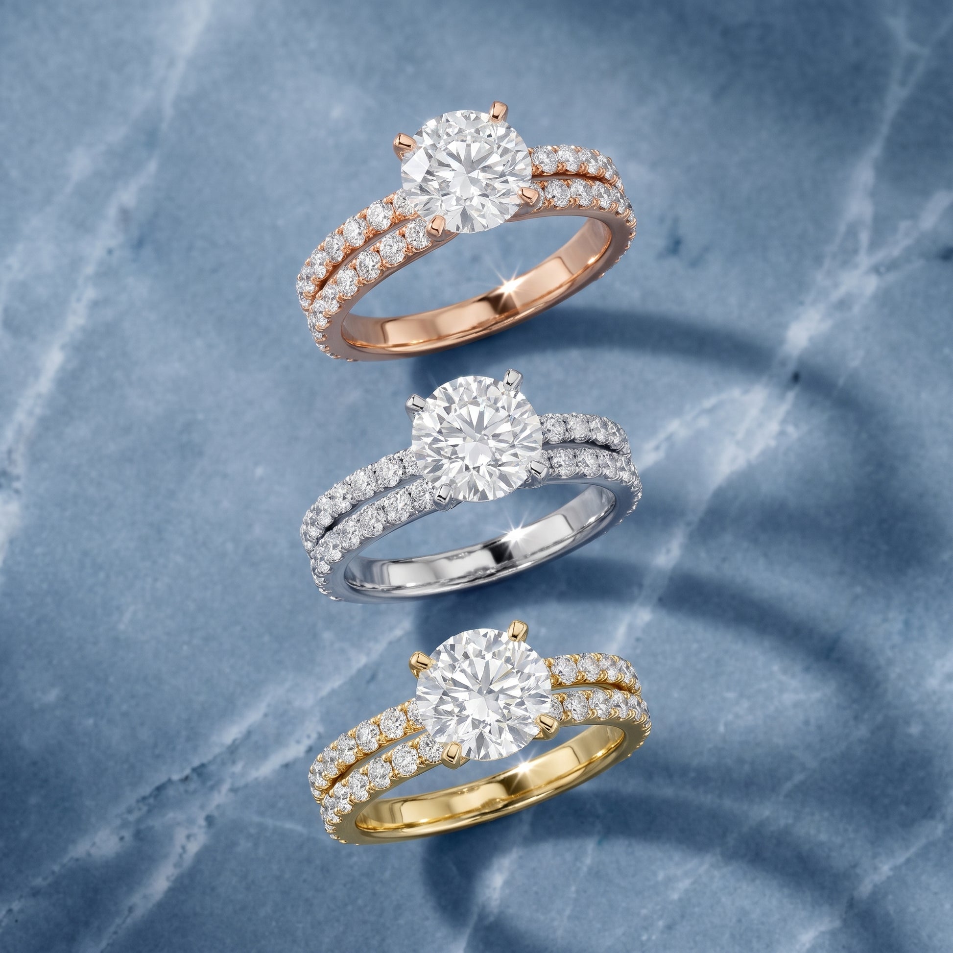Lior Criss Cross Pavé Round Diamond Engagement Ring in Yellow Gold - 3rings.jpg